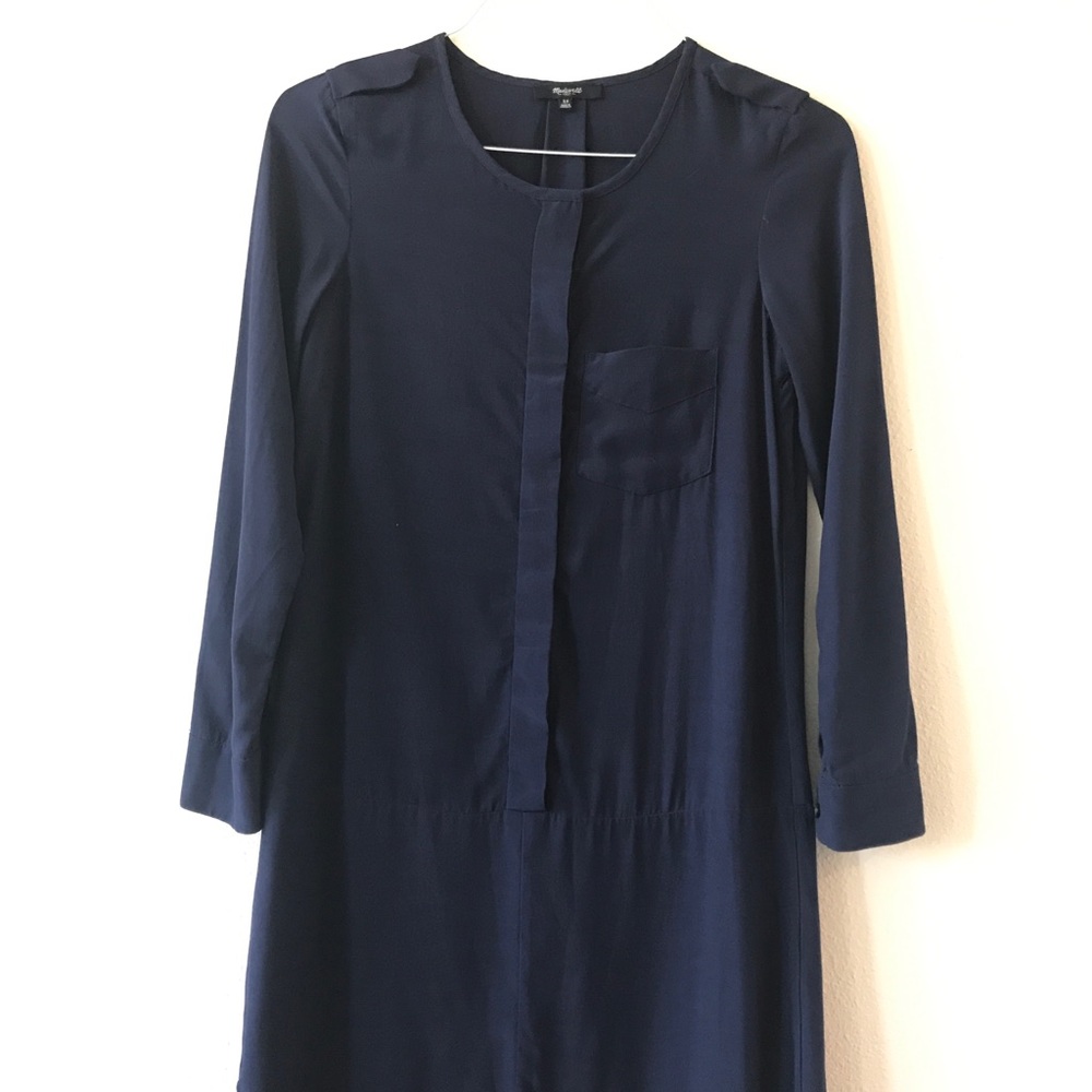 Draping Navy Madewell Dress